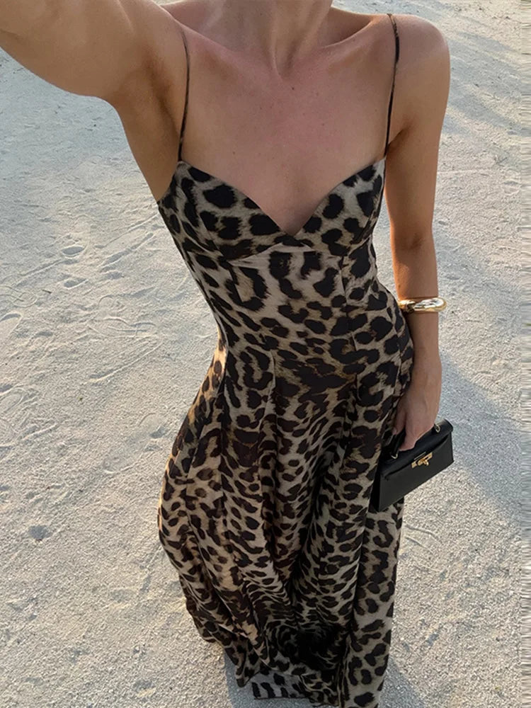 Leopard Print A-Line Maxi Dress - Milani