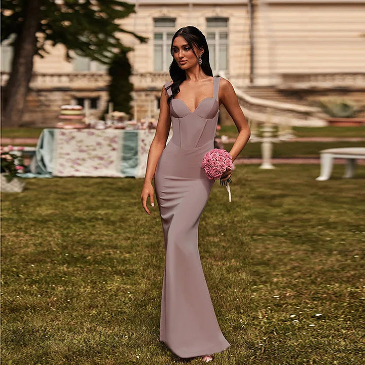 Elegant maxi dress with royal design - Diana