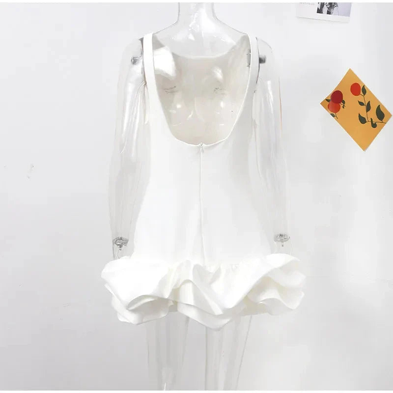 Mini Dress with Whipped Cream Design - Rosalie