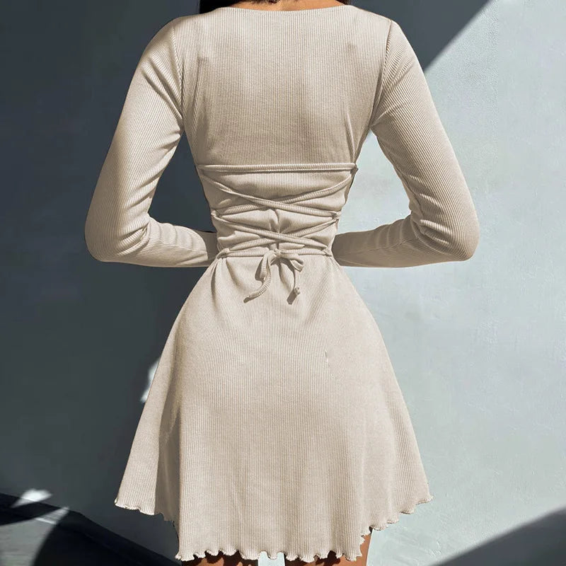 Mini dress decorated with ties - Shaia