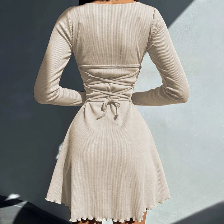 Mini dress decorated with ties - Shaia