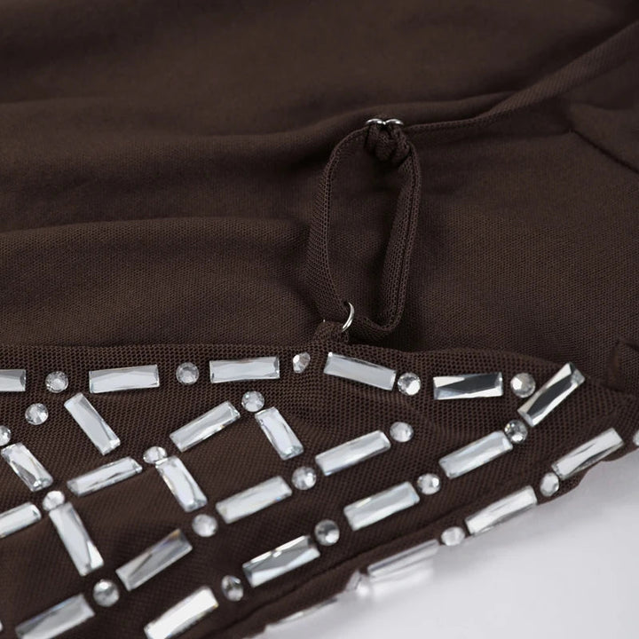 Strapless top / mini skirt / maxi dress / maxi dress with sparkling sequins design