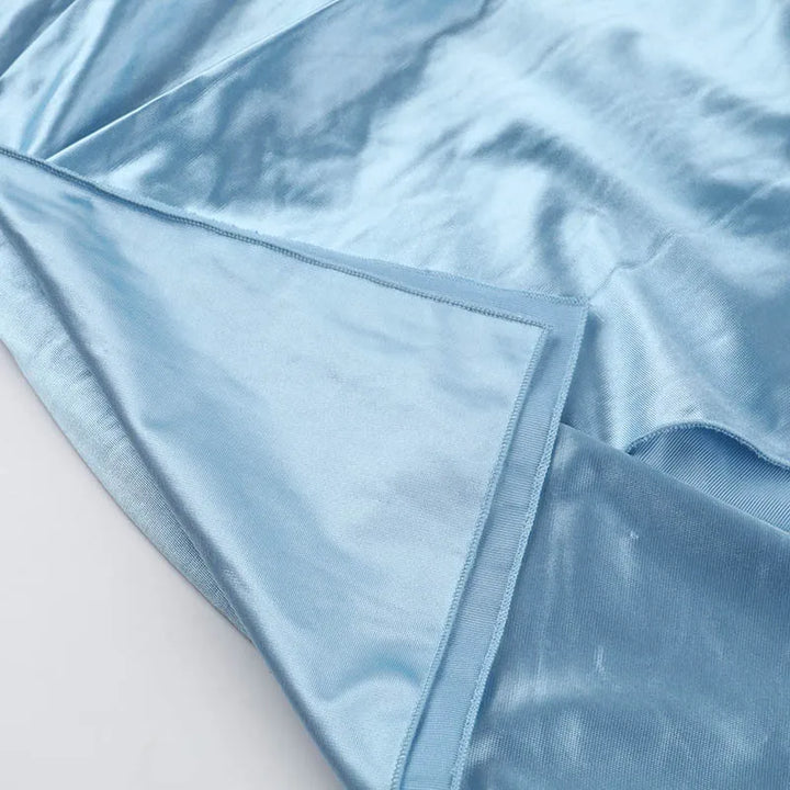 Strapless Satin Maxi Dress with Ruching and Slit - Amalia
