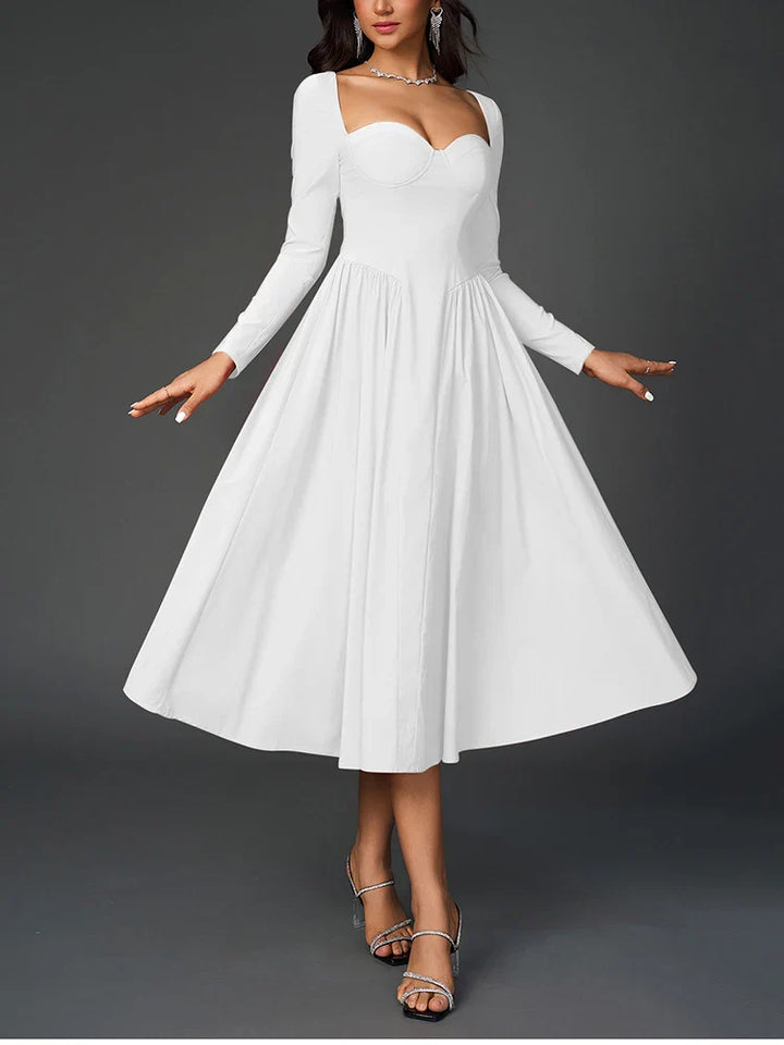 A-line Midi Dress with Rustic Design - Giuliana
