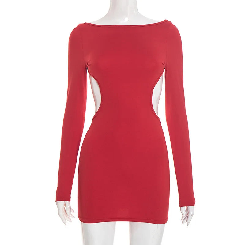 Mini Dress with Open Back and Bow Design - ORIN
