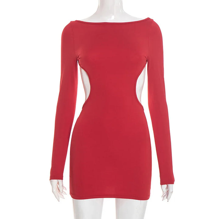 Mini Dress with Open Back and Bow Design - ORIN