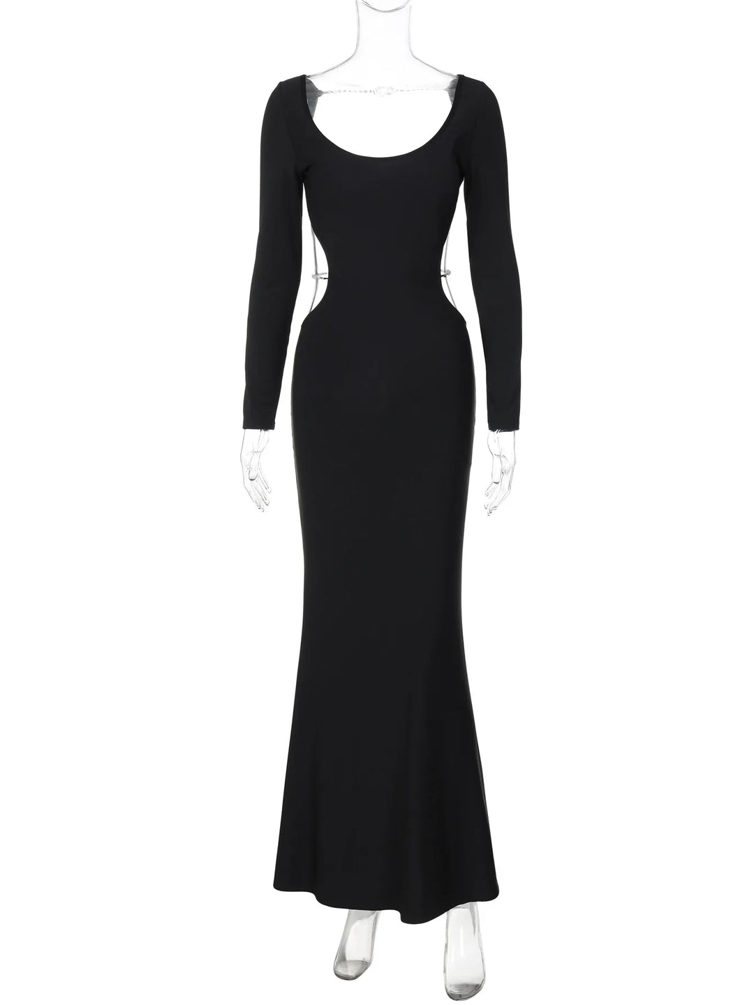 Maxi Dress with Open Back and Waist, Chain Decoration - Denis
