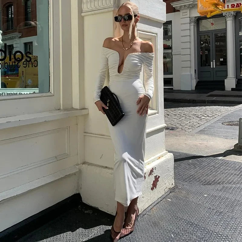 Maxi off-shoulder dress - Lila