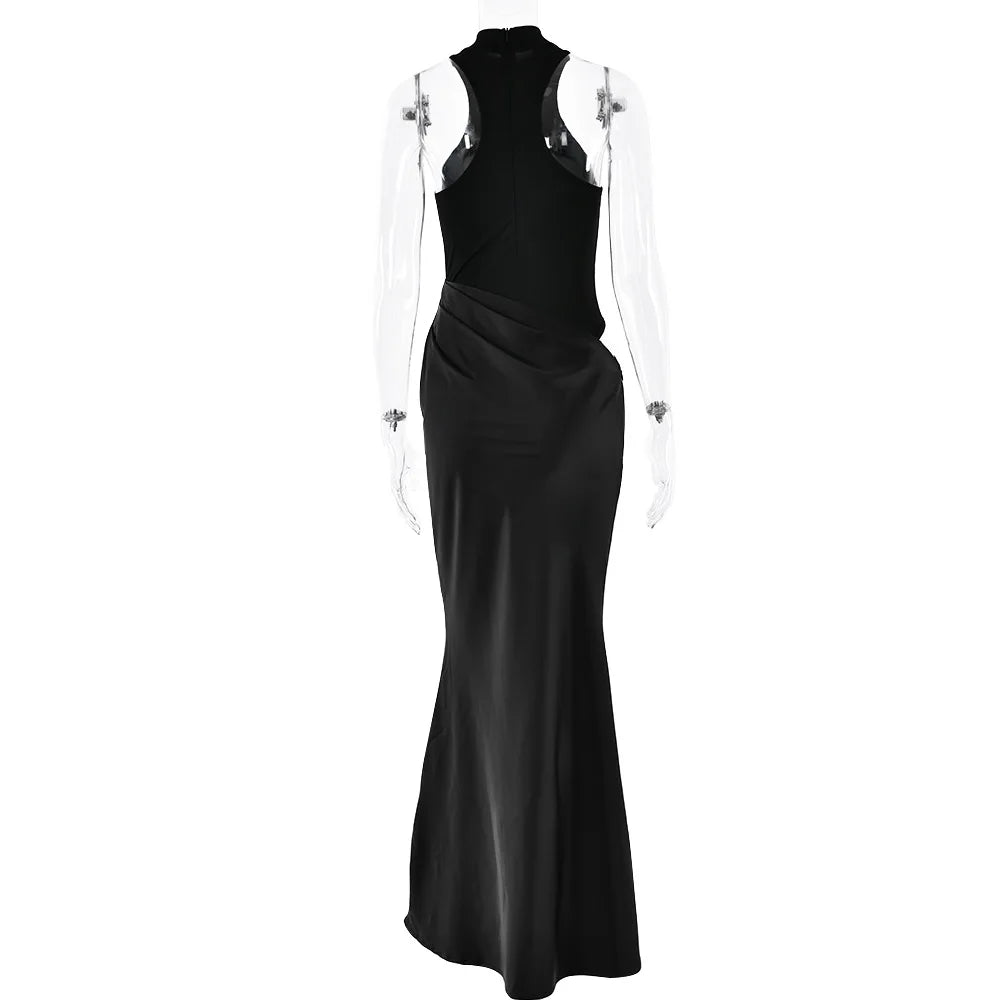 Maxi Dress with Fitted Bodysuit and Satin Skirt - Maris