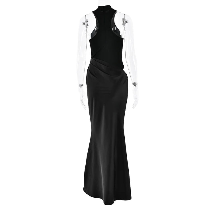 Maxi Dress with Fitted Bodysuit and Satin Skirt - Maris