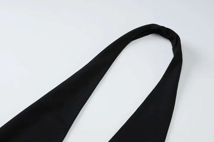 Maxi Dress with Collar, Ruching, Fitted V-Neck, Open Back - Jimena