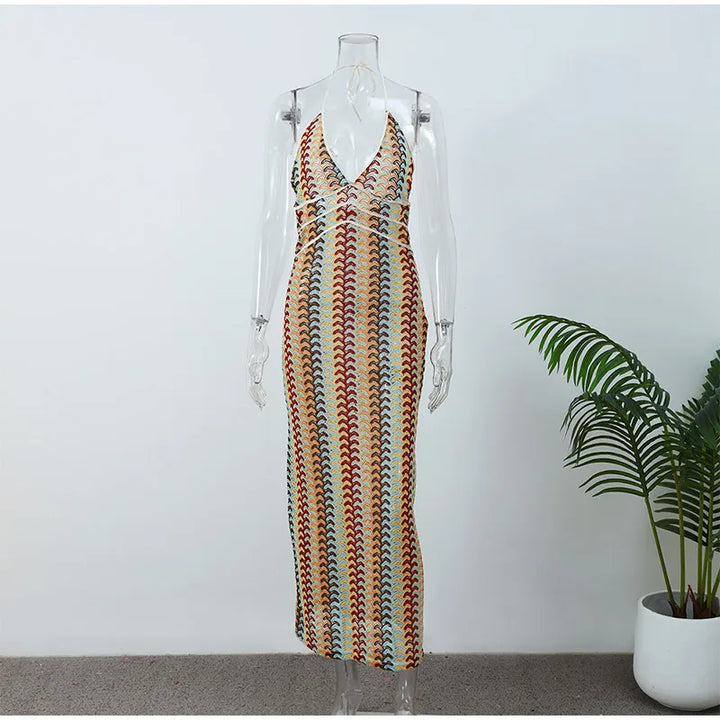 Colorful Knitted Maxi Dress - Nayeli