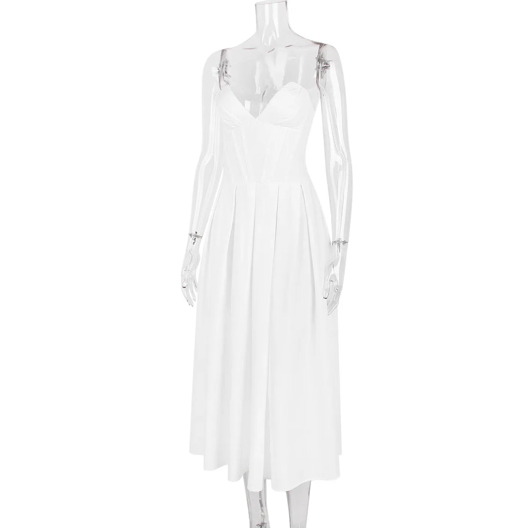 Strapless Midi Dress with Pockets - Fanny
