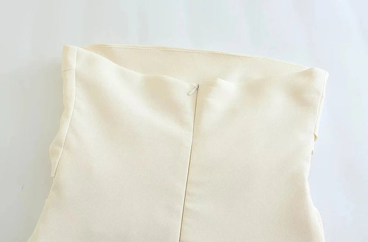 Strapless Midi Dress with Pleated Design - Emmy