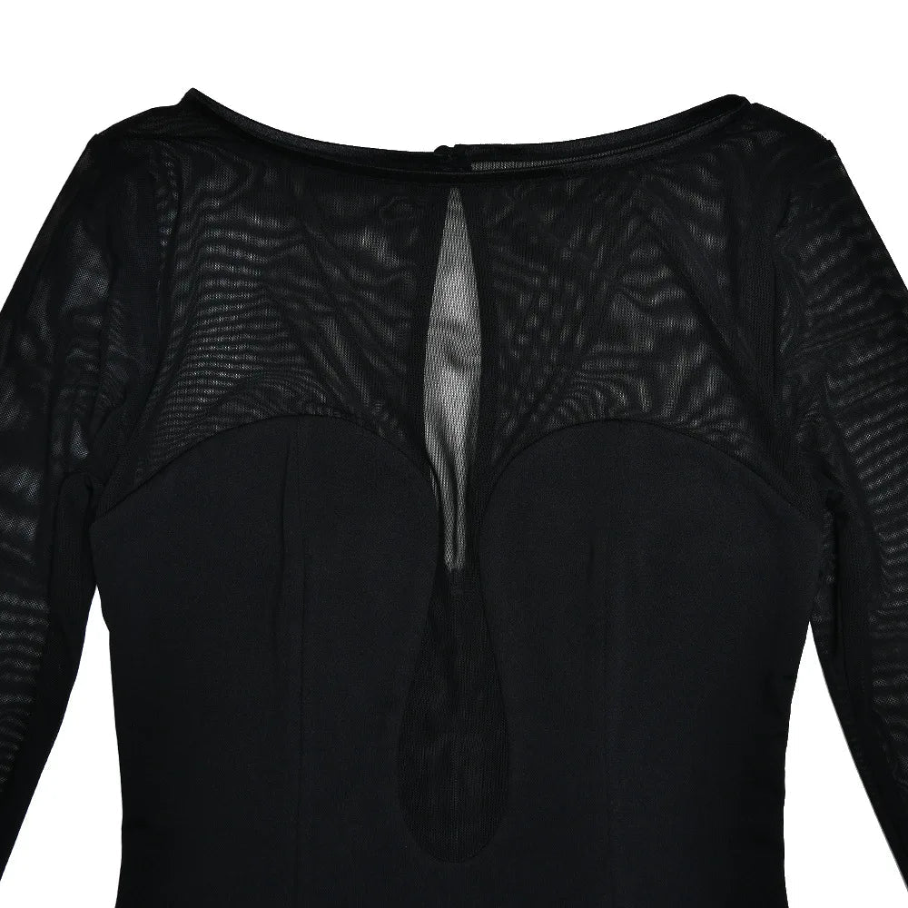 Midi Dress with Chiffon Detail - Tanir
