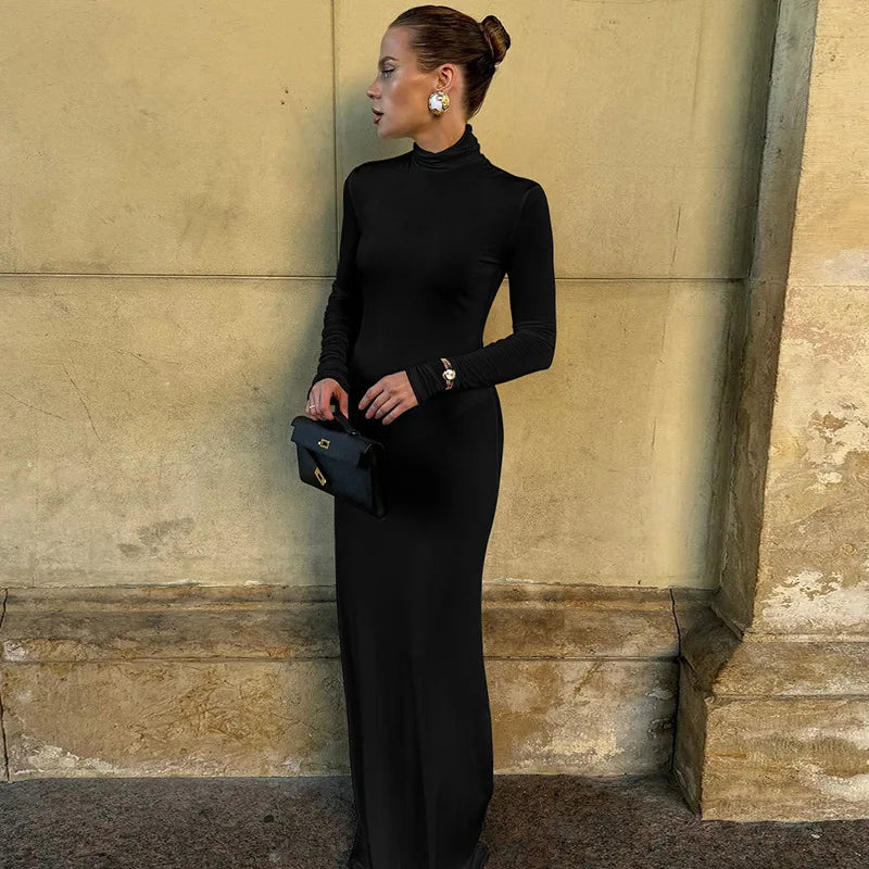 Modest Maxi Dress with Turtleneck - CALA