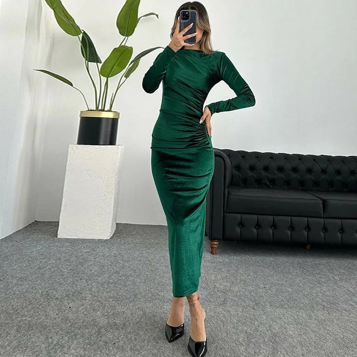 Velvet midi dress - Lorenza