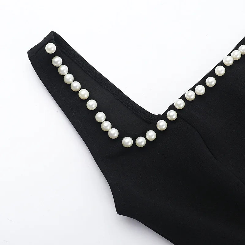 A-Line Mini Dress with Pearl Detail - Paris