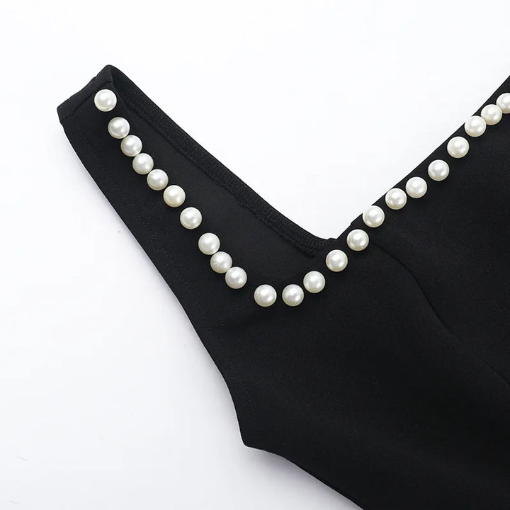 A-Line Mini Dress with Pearl Detail - Paris