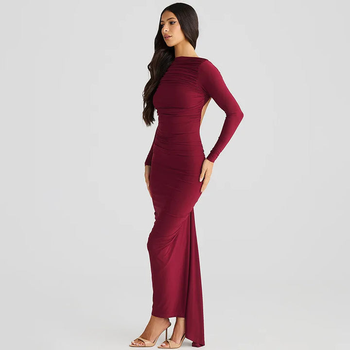 Fitted maxi dress with open back - Kiki