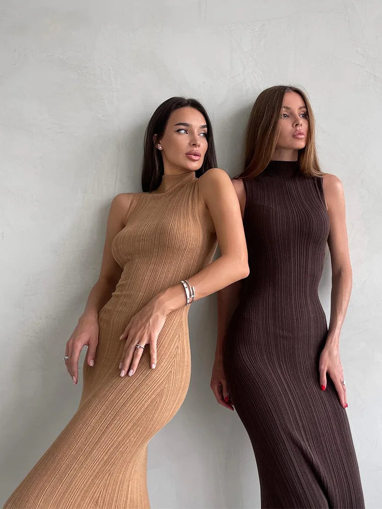 Maxi Dress with Low Turtleneck - Andriana