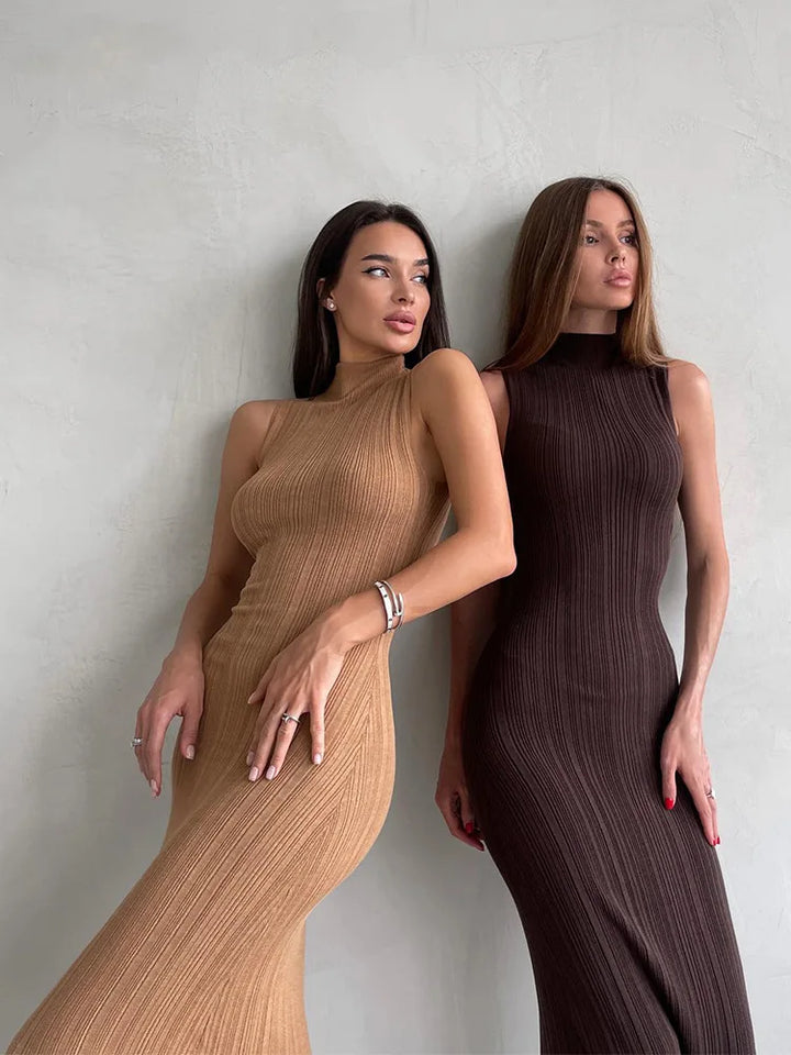 Maxi Dress with Low Turtleneck - Andriana