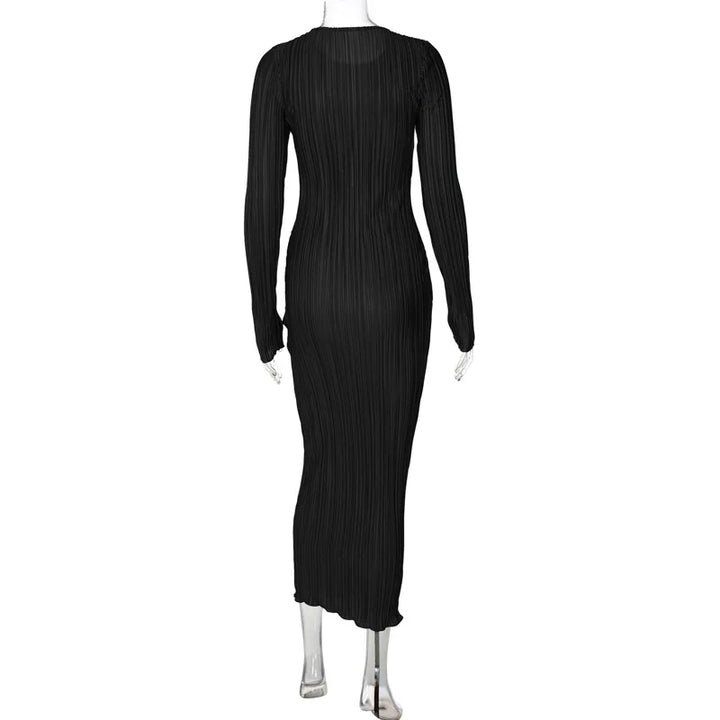 Ruched Shiny Fabric Maxi Dress - Abigail