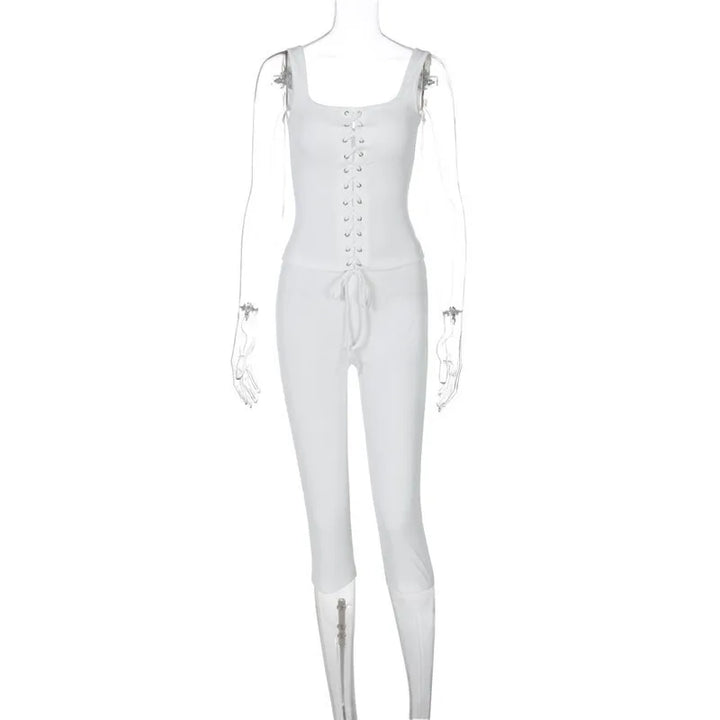 Two-piece set tie top and three-quarter leggings - Nadia