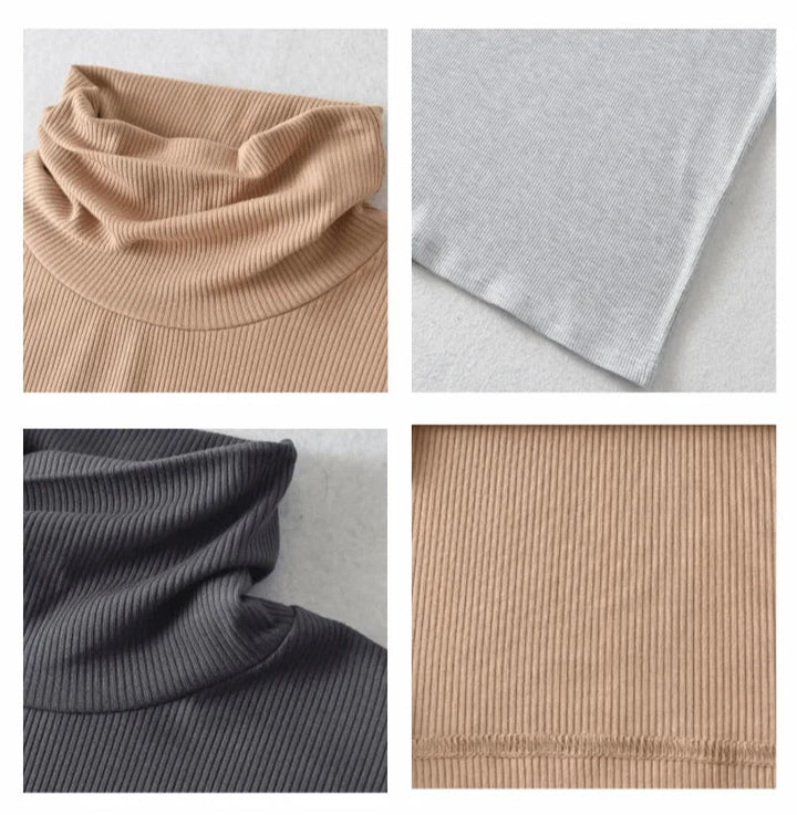 Fitted Knitted Midi Dress with Turtleneck - Kira