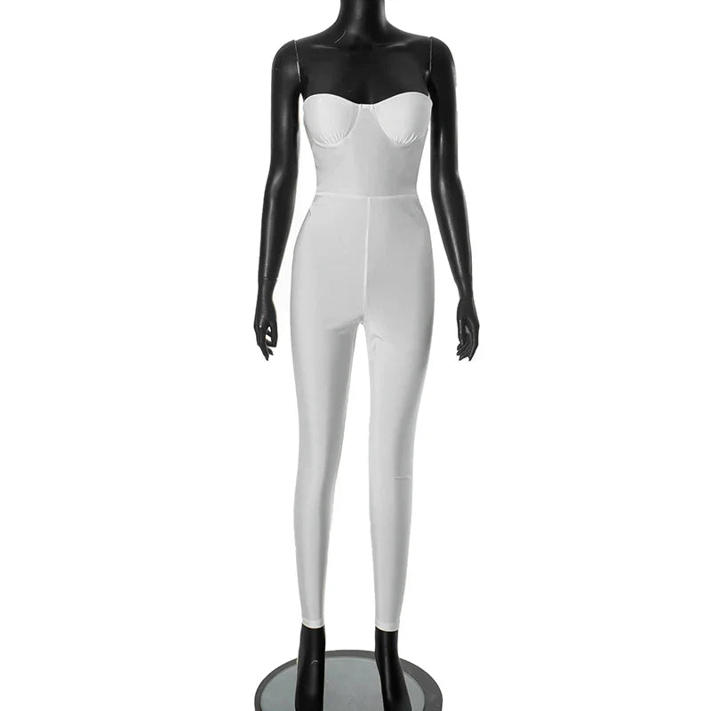 Strapless Shiny and Shaping Jumpsuit - Lorelai