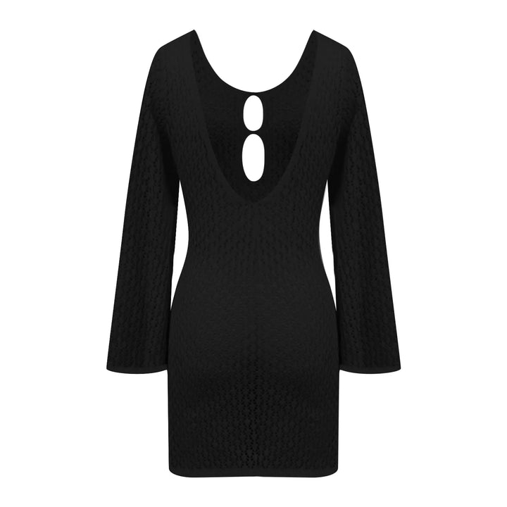 Knitted Mini Beach Dress with Open Back - Keira