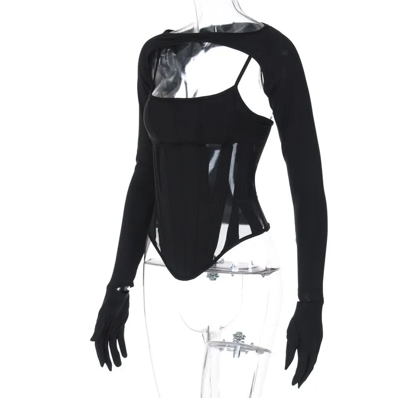 Corset Shirt with Cutout Design - Carolina