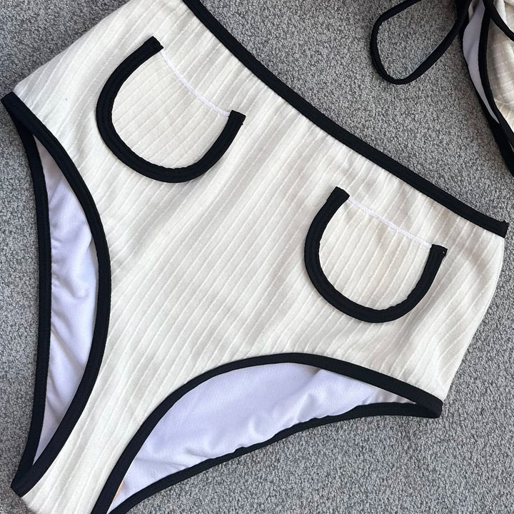 High-Waist Vintage-Style Bikini with Bass Fabric - Melanie