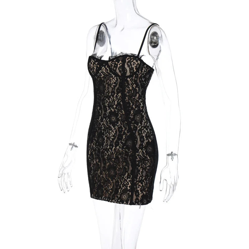 Lace Mini Dress - Chili