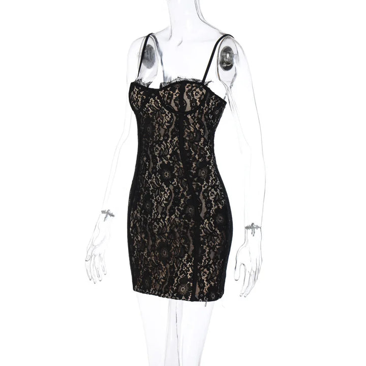 Lace Mini Dress - Chili