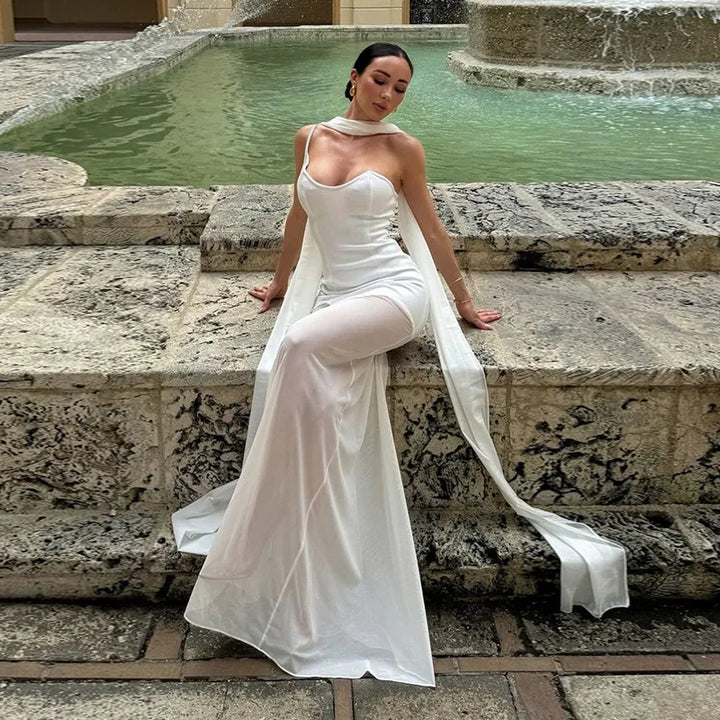 One-Shoulder Chiffon Maxi Dress - Melania
