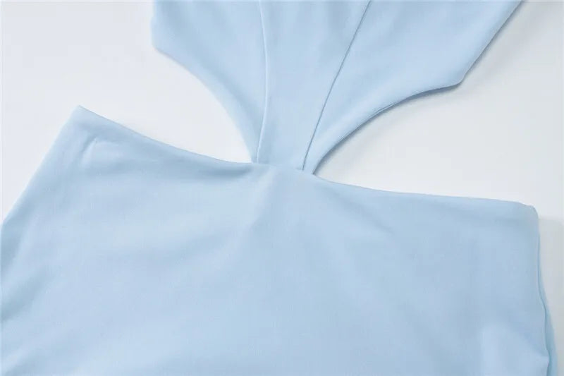 Open Back Maxi Dress - Light Blue