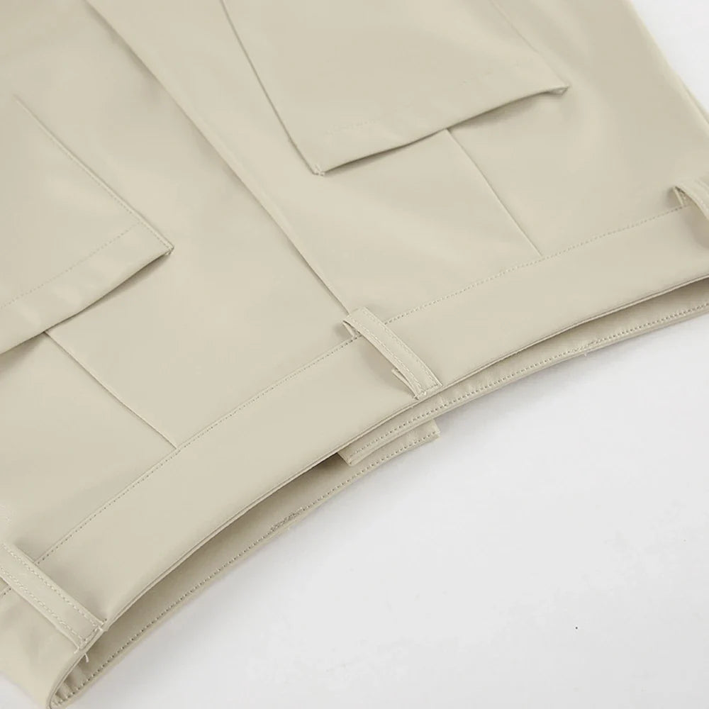 Maxi faux leather skirt with slit design - MAGEN