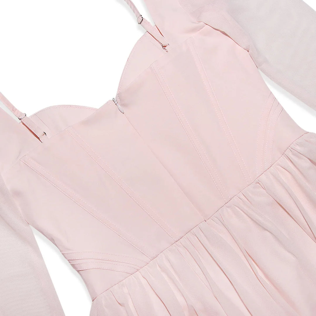 Chiffon mini dress with corset design - ROSIE