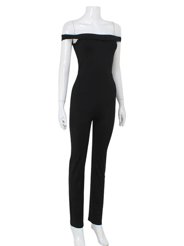 Long jumpsuit with off-shoulder design - May