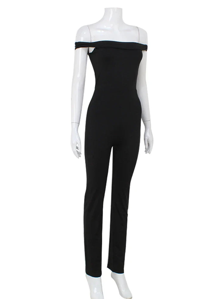 Long jumpsuit with off-shoulder design - May
