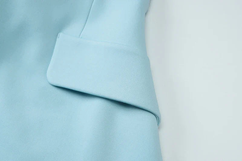 Tailored A-line mini dress with back tie waist and pocket detail - Yar