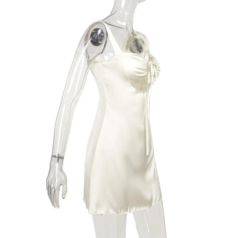 Mini Dress with Tie and Open Back - Alaya