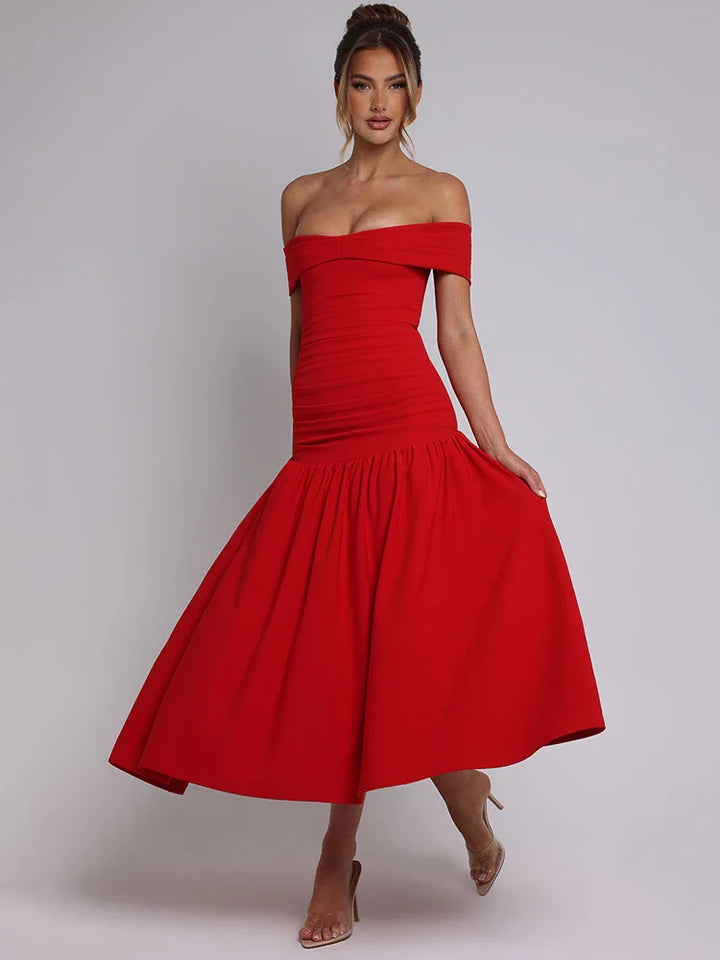 Maxi off-shoulder dress - Tehila