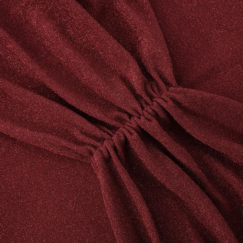 Strapless Maxi Dress with Glitter and Ruching Design - Harlee