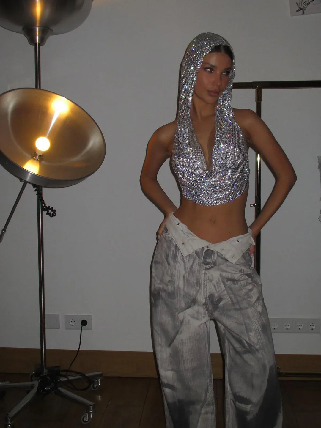 Sparkling Sequin Top with Hat and Open Back Design - Willow