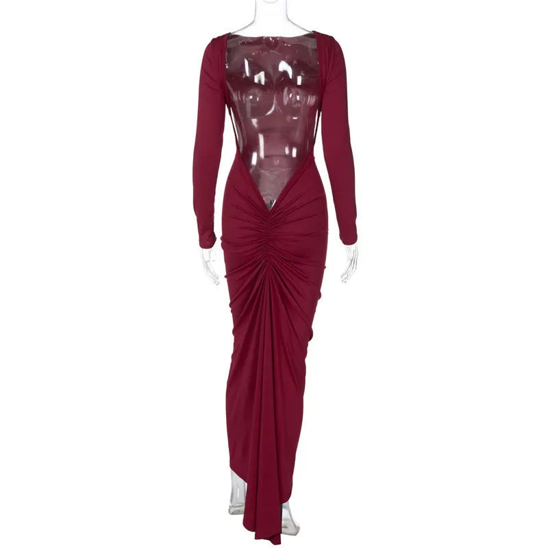 Fitted maxi dress with open back - Kiki