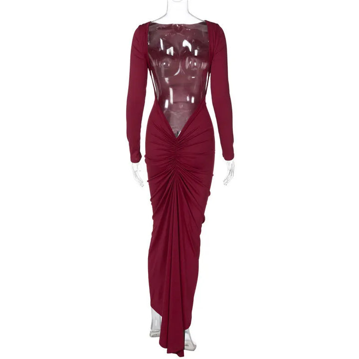 Fitted maxi dress with open back - Kiki