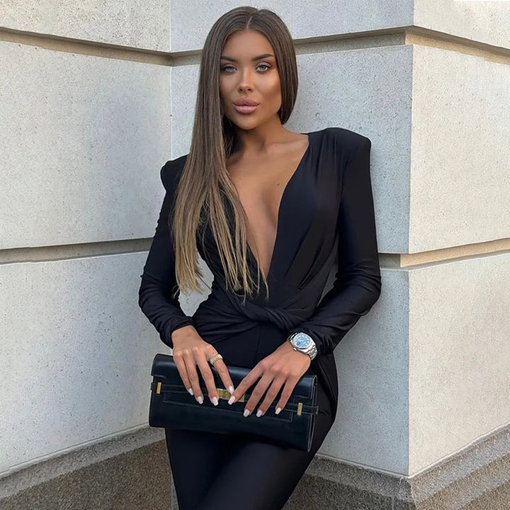 One-piece jumpsuit with V neckline - Lima