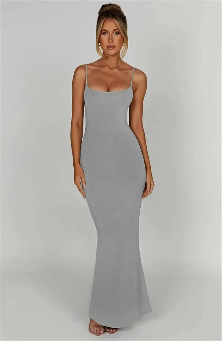 Fitted maxi dress with shaping fabric - Jordi